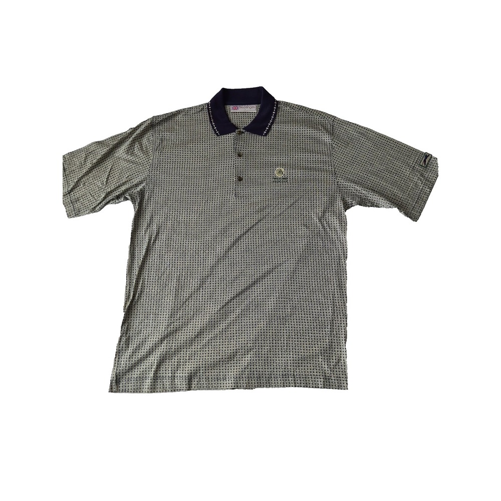 Slazenger Polo Shirt Mens Large Geometric Pattern Golf Casual Short Sleeve L